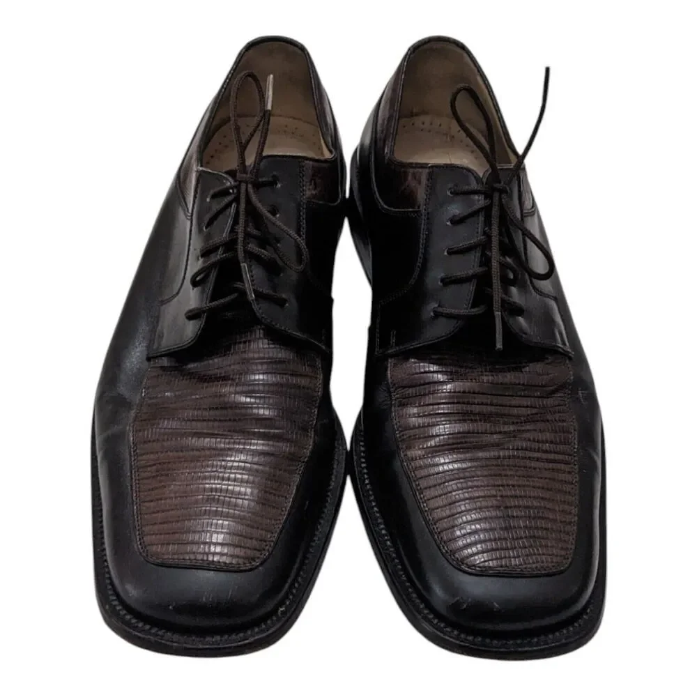 Julio Blanco Genuine Lizard Leather Handmade Oxfords‎ Size 10 Made In Spain